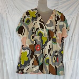 Uncle Frank Peaches and Cream V Neck Top XL